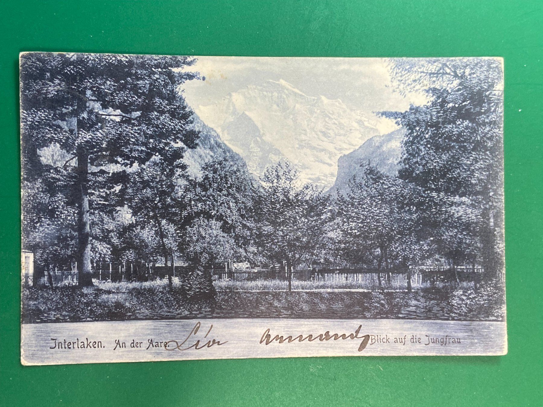 Cartoline postali: Interlaken, An der Aare - 1905 – Usato da Steg VS venduto da danwer74