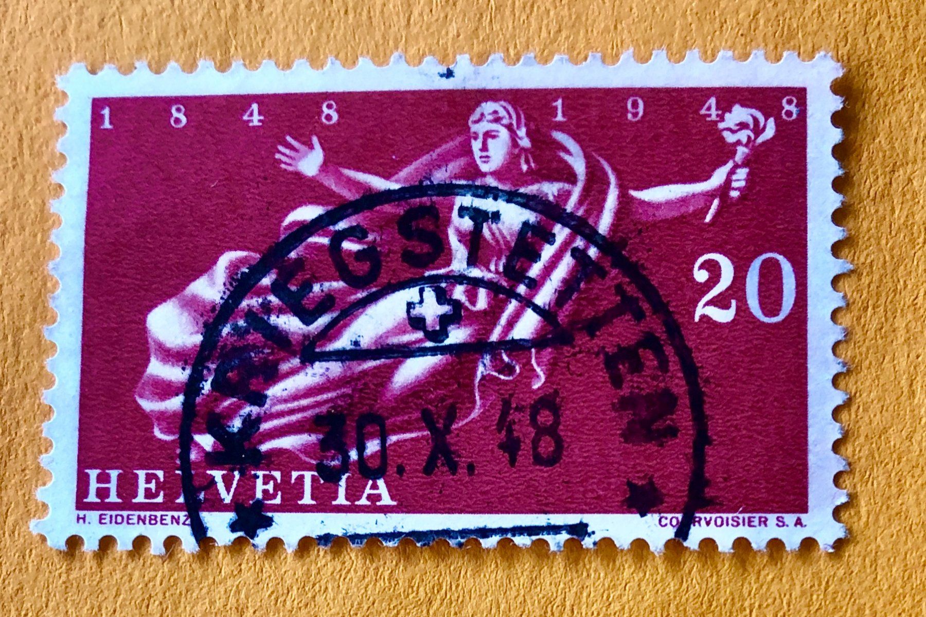 Alle Briefmarken: Nr.283 Helvetia mit Stempel  100 Jahre Schweizerischer  – Gebraucht aus Aarau von Billa007