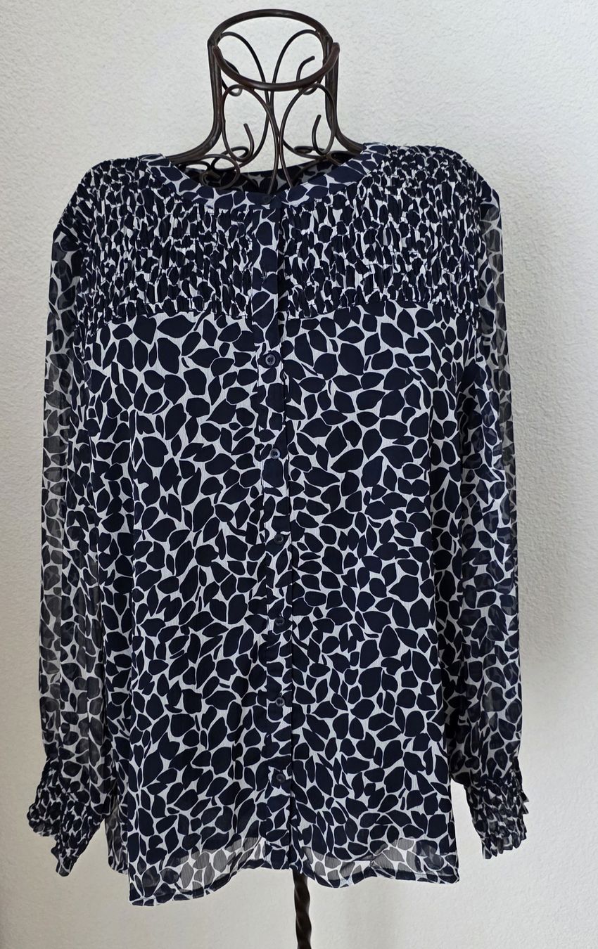 Camicette: Langarm Bluse,blau/weiss,Gr.XL – Nuovo (secondo la descrizione) da Frauenfeld venduto da Bleeddragon