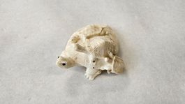 Magnifique ancien Netsuke signé (grenouille avec petits)