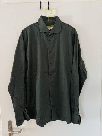 Eton Hemd Slim Fit dunkelgrün Baumwolle Grösse XL Herren 