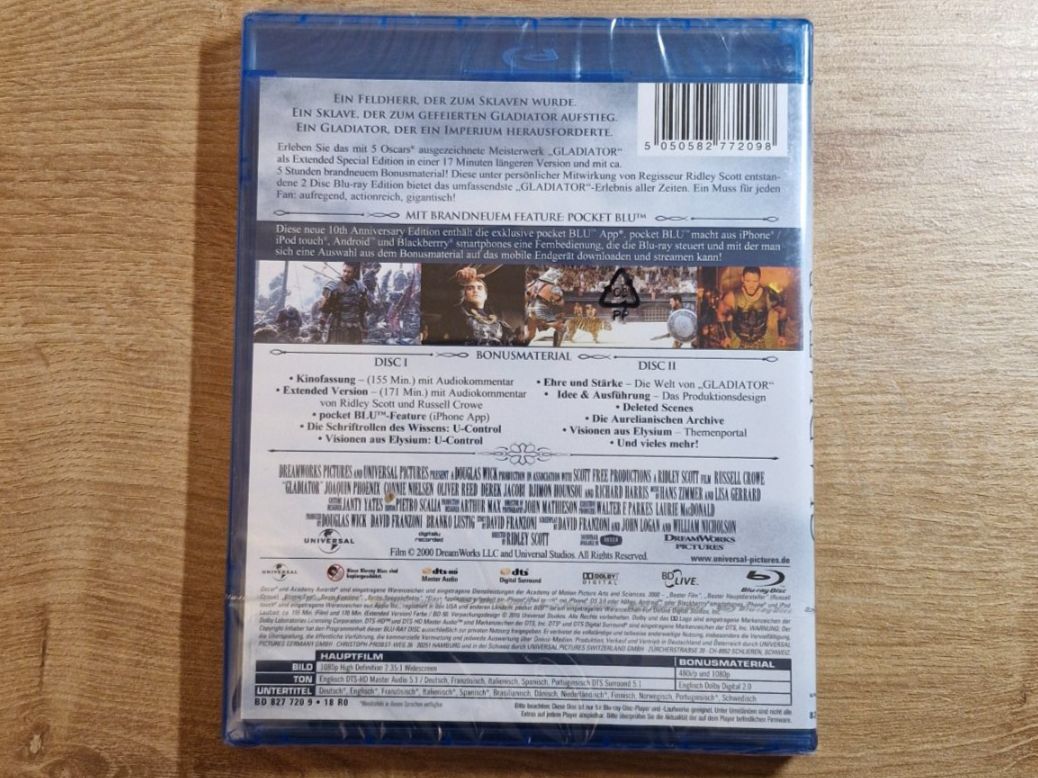 Tutti i DVDs: Gladiator (2000) NEU OVP Bluray – Nuovo e nell'imballaggio originale da Pfungen venduto da Whitie 1