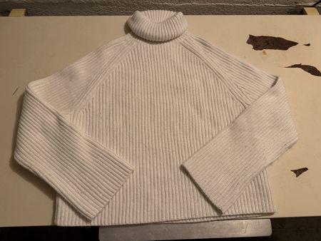 Rollkragenpullover H&M weiss grob gestrickt gebraucht