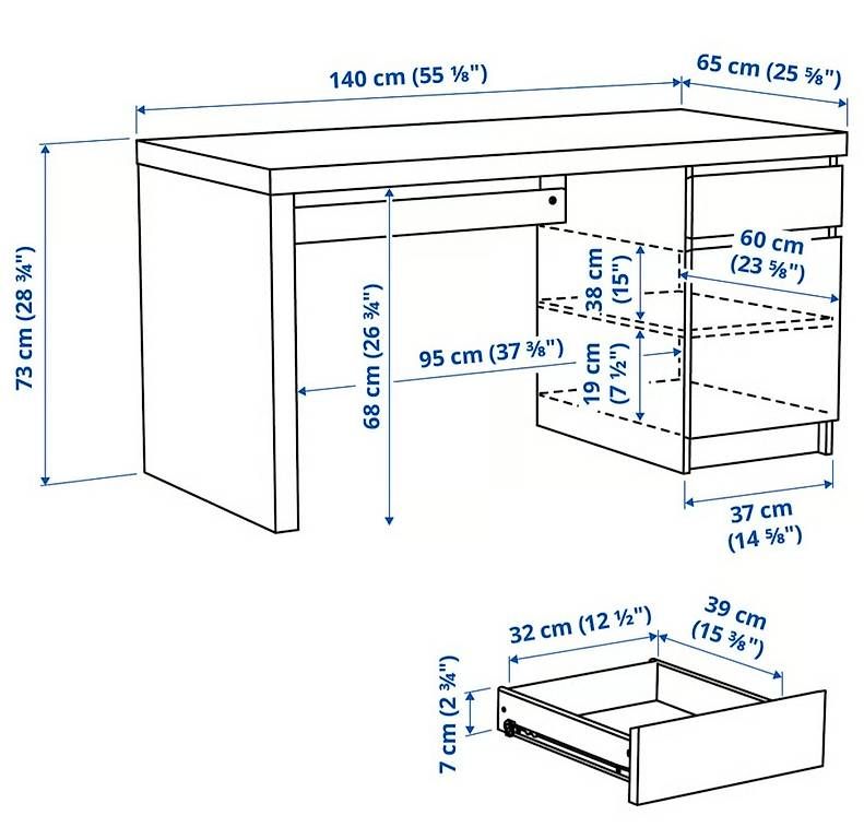 Bureaux: Schreibtisch IKEA MALM – D'occasion à Wahlen b. Laufen par flo_9qj2 2