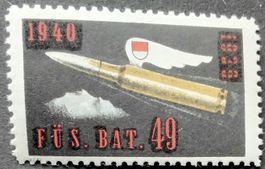 Soldatenmarke 2.WK, Füs Bat 49, durchgestrichen, Wi Inf 374