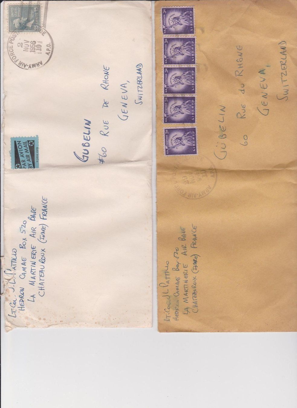 Buste & buste per spedizione: Army - Air Force Postal Service 1956 – Usato da Pailly venduto da jme99
