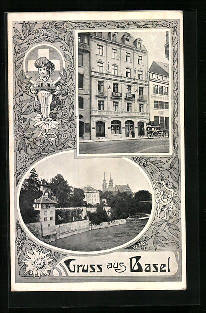 Cartes postales: AK Basel, Ortsansicht, Central Hotel – D'occasion à Berlin par bartko-reher