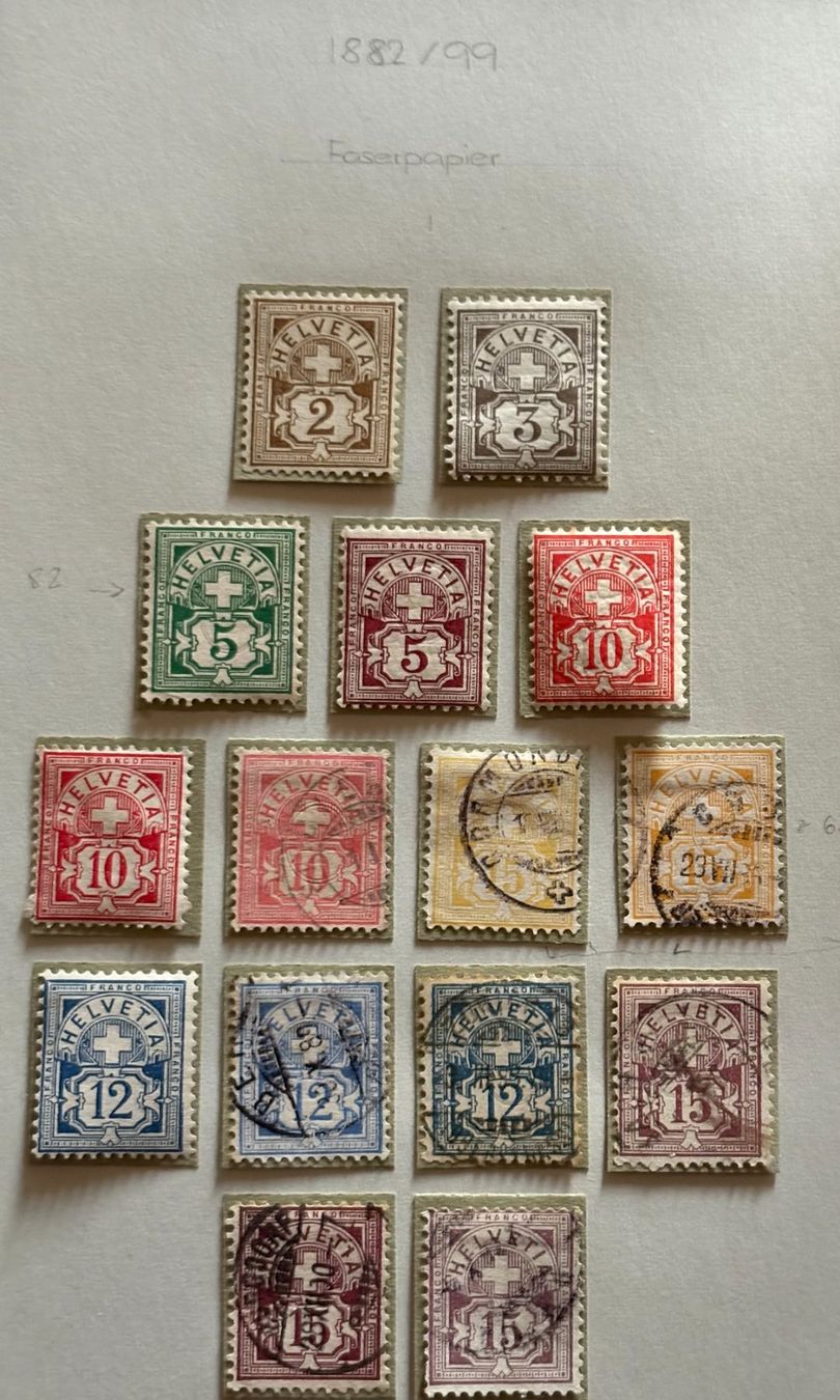 Tutti i francobolli: BRIEFMARKEN HELVETIA 1882/99 – Usato da Ostermundigen venduto da Heavenmaus75