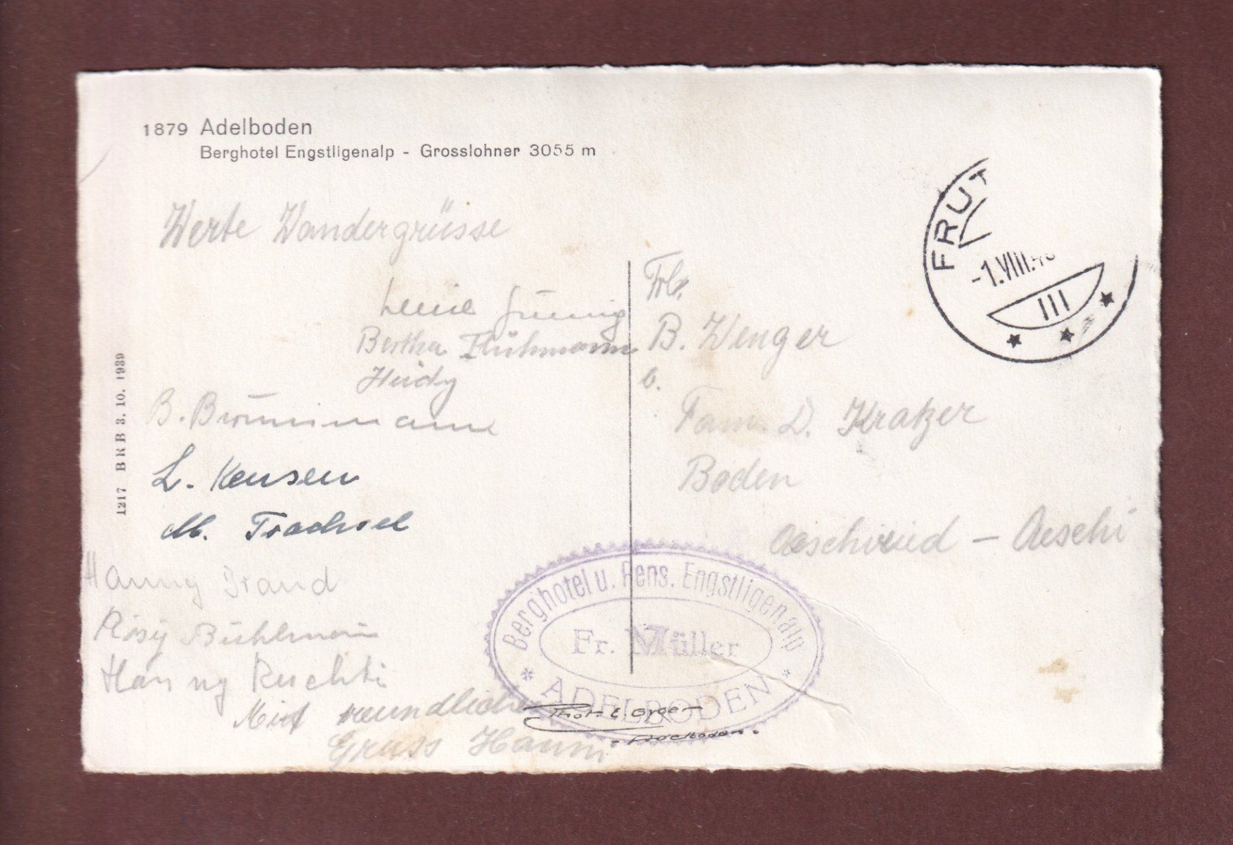 Cartes postales: ADELBODEN - Berghotel Engstigenalp – D'occasion à Pully par nicecards-shop 1