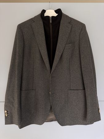 Wool Blend Jacket with Removable Bib