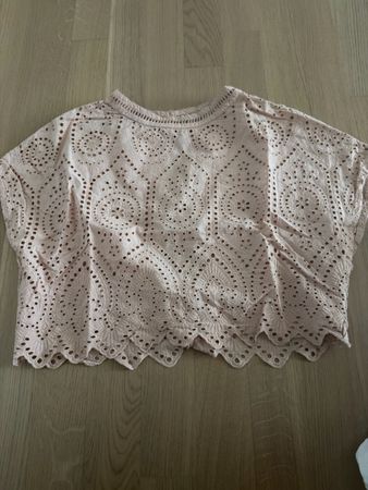 Mango Top Broderie Anglaise Damen Rosa Grösse S 