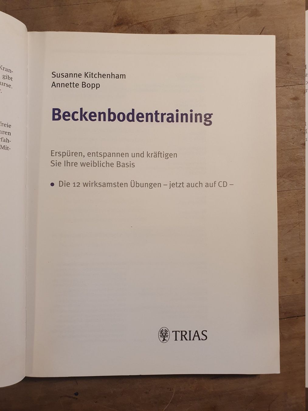 Libri: Beckenbodentraining Susanne Kitchenham Annette Bopp Trias – Usato da Zürich venduto da loosebone 1