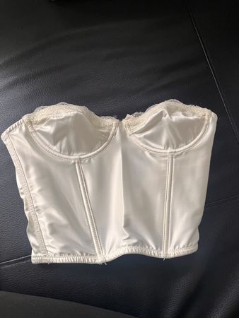 Zara corsetto bustier satin avorio con pizzo – taglia 38 – N