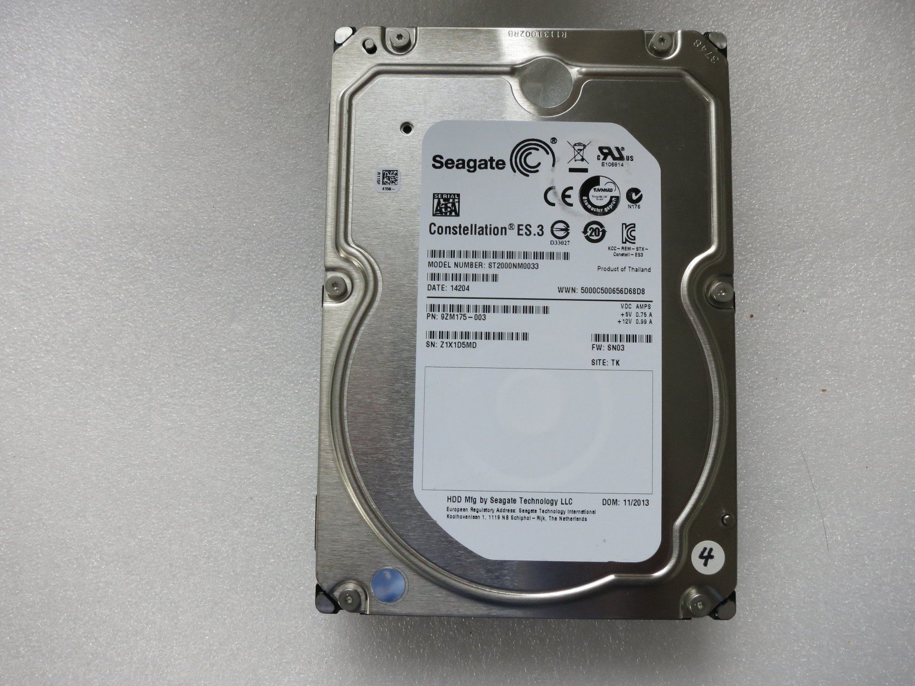 Western Digital Dischi rigidi: Harddisk ST2000NM0033 2TB SATA Enterprise 27822 std – Usato da Neuhausen venduto da Juhui584