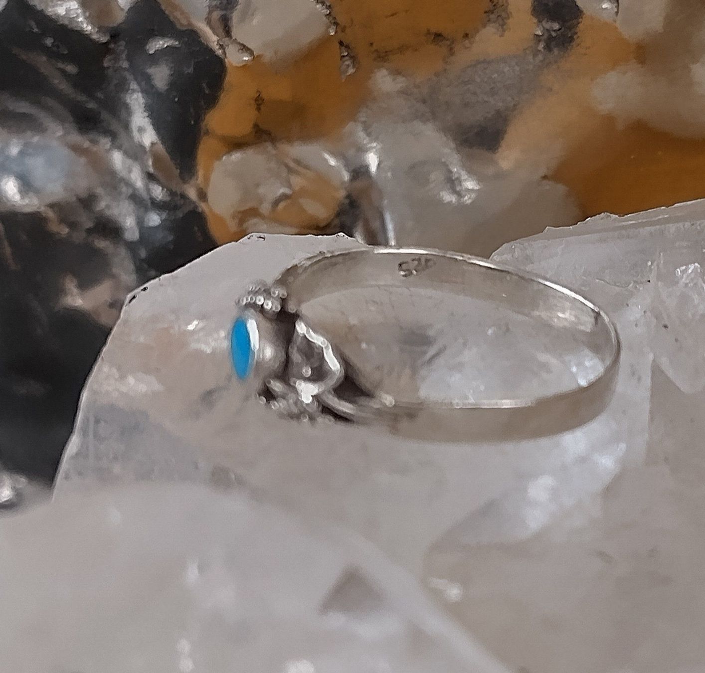 Anelli: RING SILBER 925 MIT TÜRKIS UND REBEN – Usato da Romanshorn venduto da Glitzer-Paradies 6
