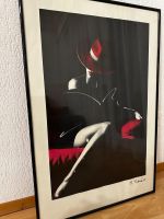 Bild Frau roter Hut B. Sahner gerahmt Wandbild Modern