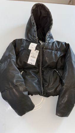 ZARA FAUX LEATHER PUFFER New, never used.