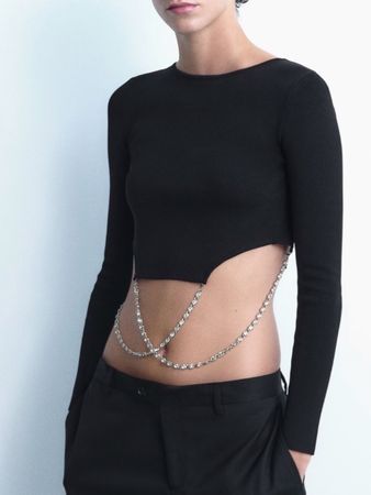 ZARA 🖤 pull en maille avec chaîne : M ou L (prix par pièce)