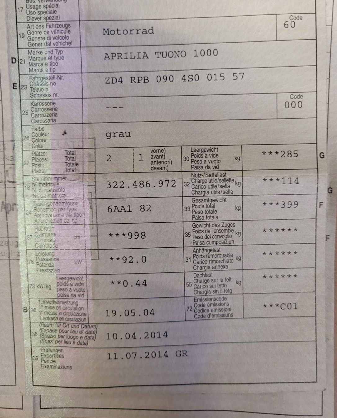 Aprilia Route: Aprilia Tuono 1000R – D'occasion à Thunstetten par Emily2016 5
