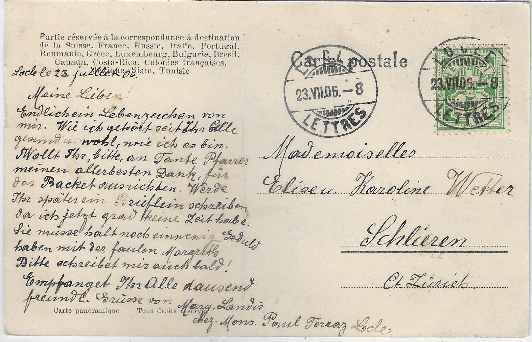 Cartoline postali: Le Locle - Multiview 1906 - 13 vues – Usato da Ettingen venduto da Kartenplanet 1