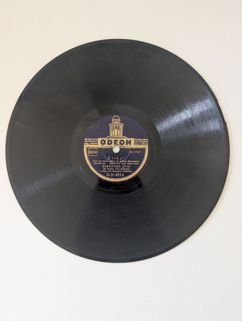 Dischi in vinile: Schellackplatte "Erika!" (Herms Niel) / Odeon WW2 – Usato da Widnau venduto da angiel02