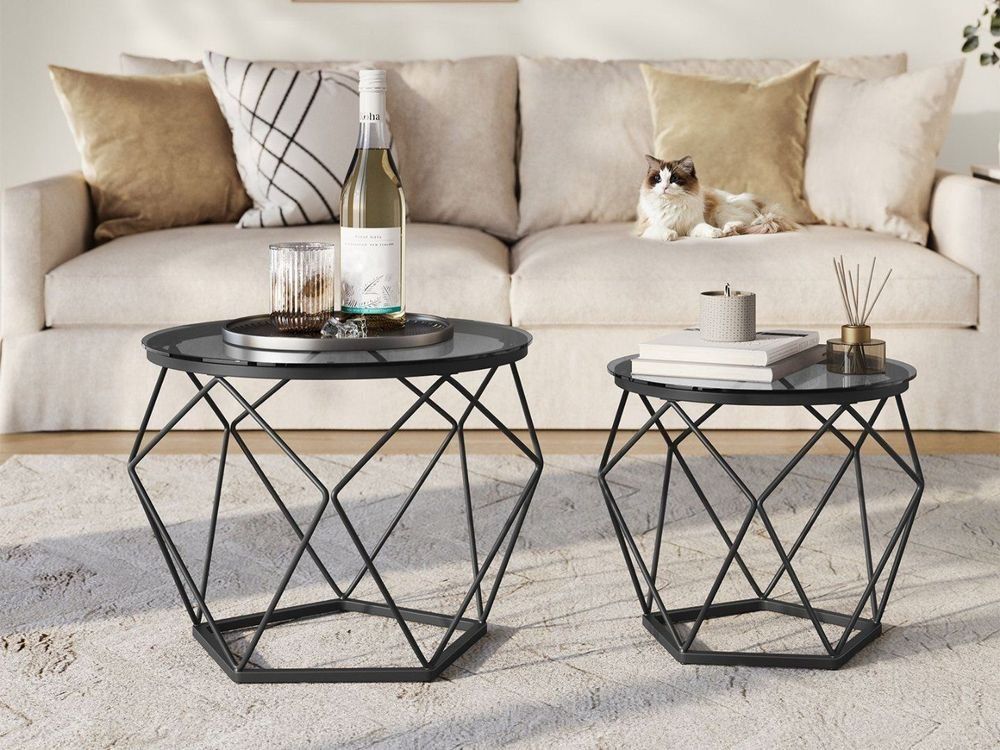 Tavoli: Couchtisch rund 2er Set Wohnzimmertisch ARTEMIS – Nuovo e nell'imballaggio originale da Lachen SZ venduto da MAMORU-MOEBEL 1