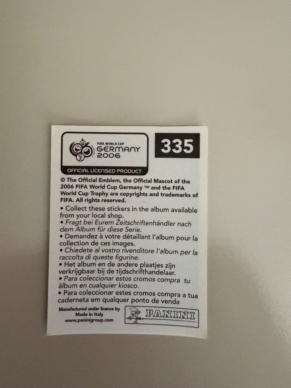 Panini Carte collezionabili: Panini WM 2006 - Alessandro Del Piero Sticker – Nuovo (secondo la descrizione) da Chiggiogna venduto da TheLegend88 1