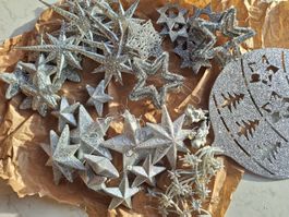 LOT CHRISTBAUMSCHMUCK - WEIHNACHTSBAUMSCHMUCK  SILBERGLITZER