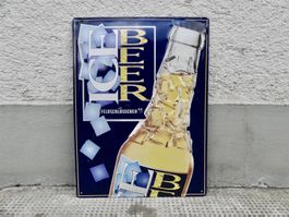 BLECHSCHILD SCHILD BIER FELDSCHLÖSSCHEN ICE BEER WERBESCHILD