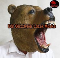 Grizzly Bär Bären Maske Tiermaske Latex