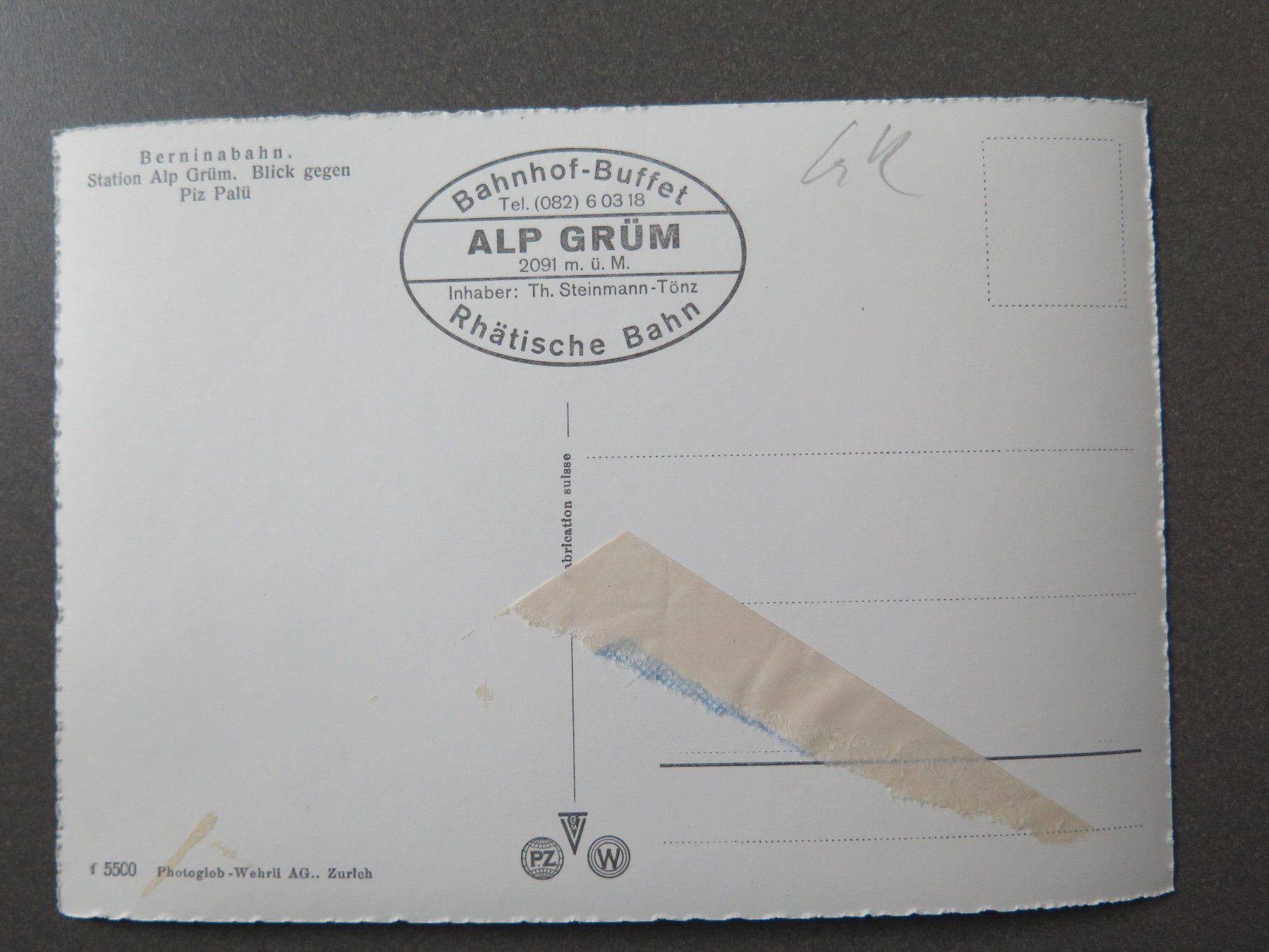 Cartoline postali: ALP GRÜM - BERNINABAHN – Usato da Wittenbach venduto da lipasal 2