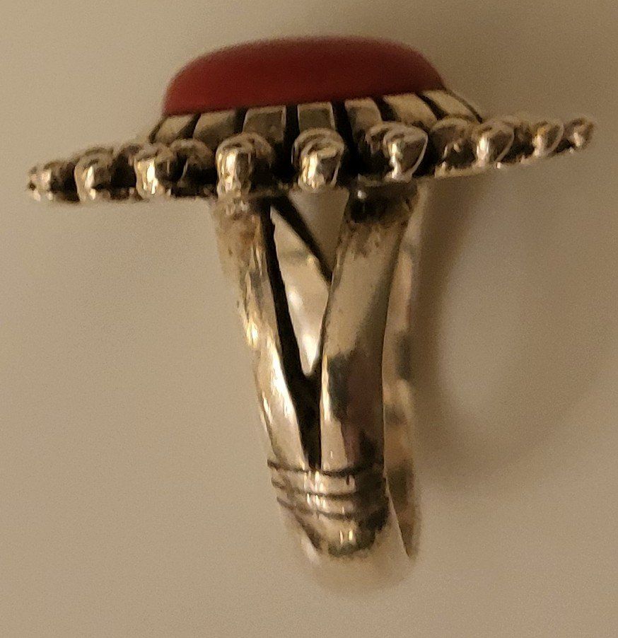 Anelli: Wunderschöne Vintage Ring, Silber mit rotem Stein – Usato da Basel venduto da sci_67ms 2
