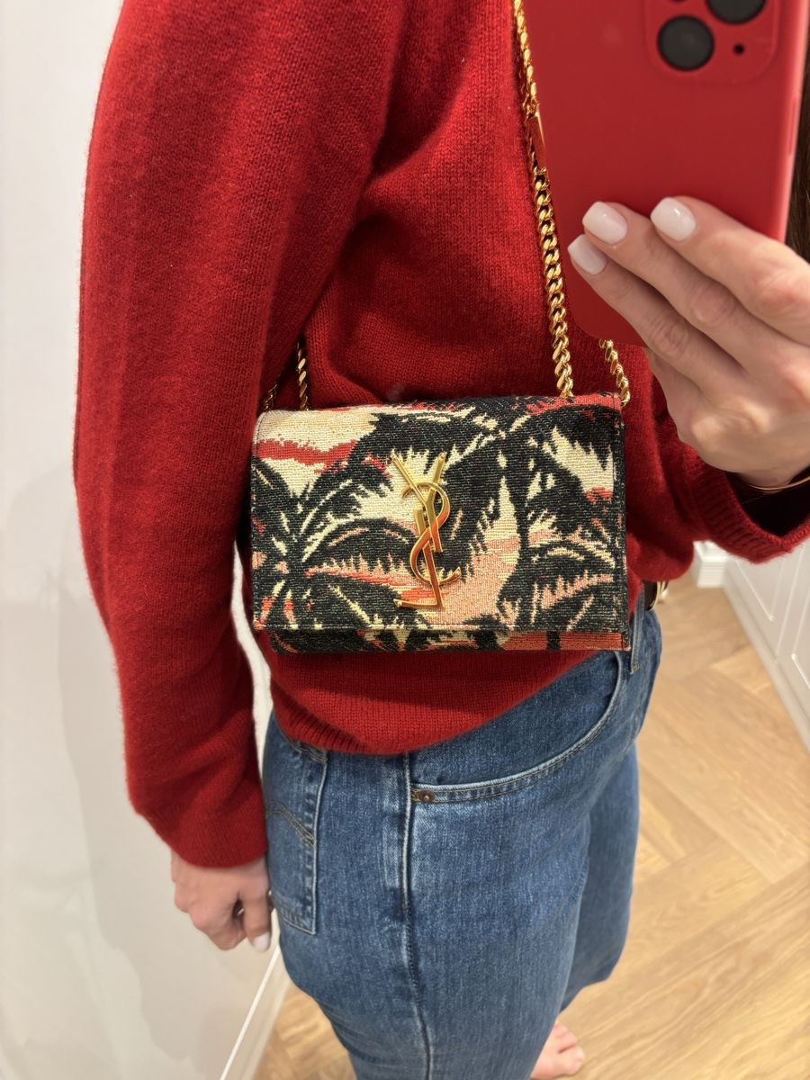 Saint Laurent Borse da donna: Saint Laurent Jacquard Palm Tree Small Classic – Nuovo (secondo la descrizione) da Oberrieden venduto da ElsaL 6