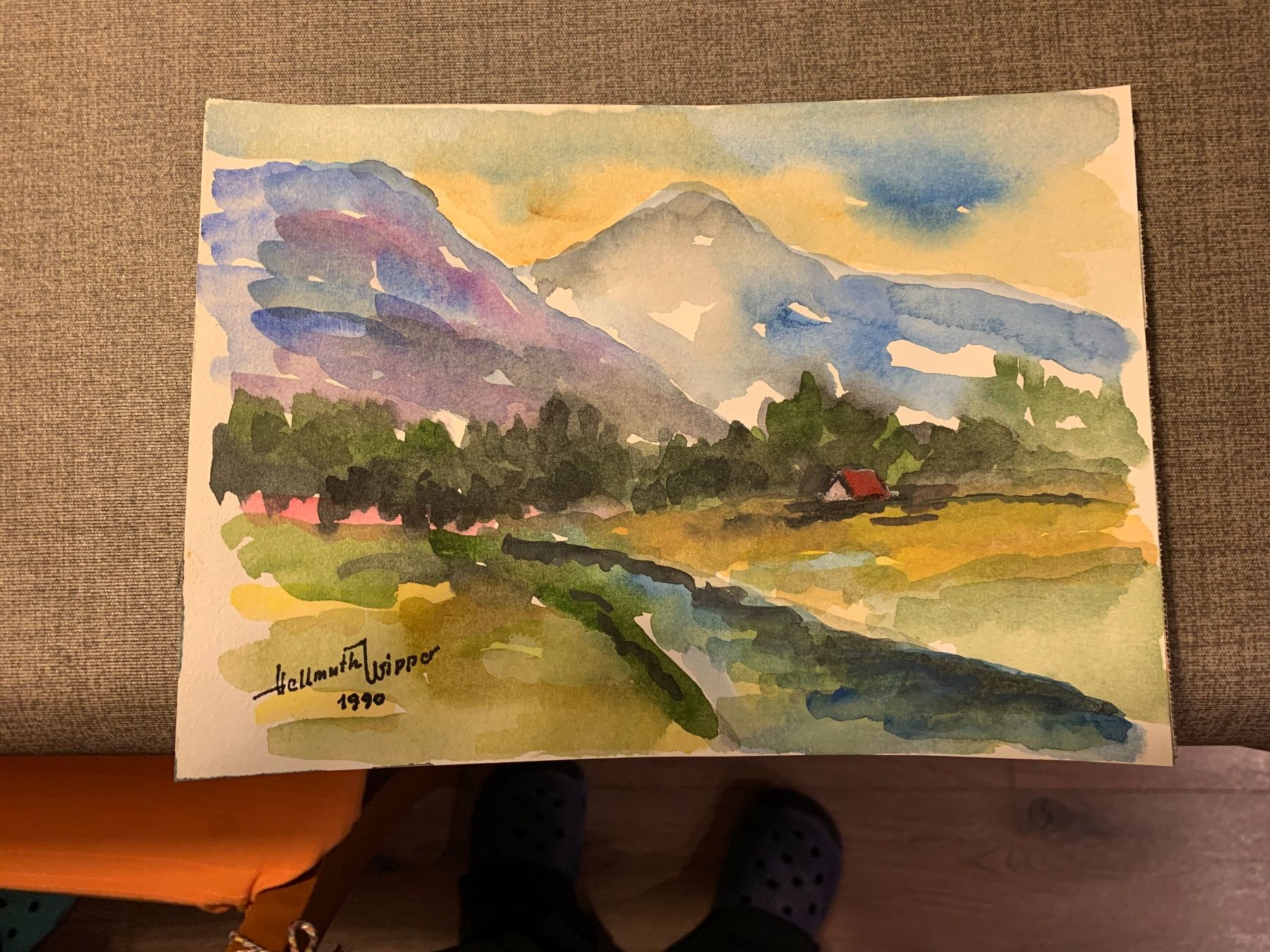 Dipinti: Aquarell Berglandschaft Hellmuth Wipper 1990 – Usato da Urnäsch venduto da Mafre1949