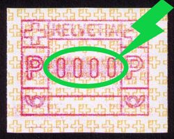 ATM 8 schmal !_ 0000-WERT !!_ Abart «KONTROLLDRUCK» !! **