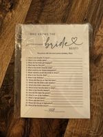 Hochzeitsspiel "Who knows the Bride best" neu