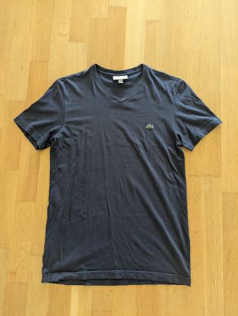 Lacoste T-Shirt, V-Ausschnitt, Dunkelblau, Grösse M Top