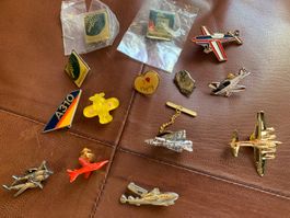 Aviatik, Flugzeuge, Div. Broschen, Pins, Swisscontrol