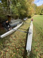 Segelkatamaran mit Trailer