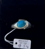 Bague Vintage Chevalière Rétro-Moderne Turquoise Argent 925