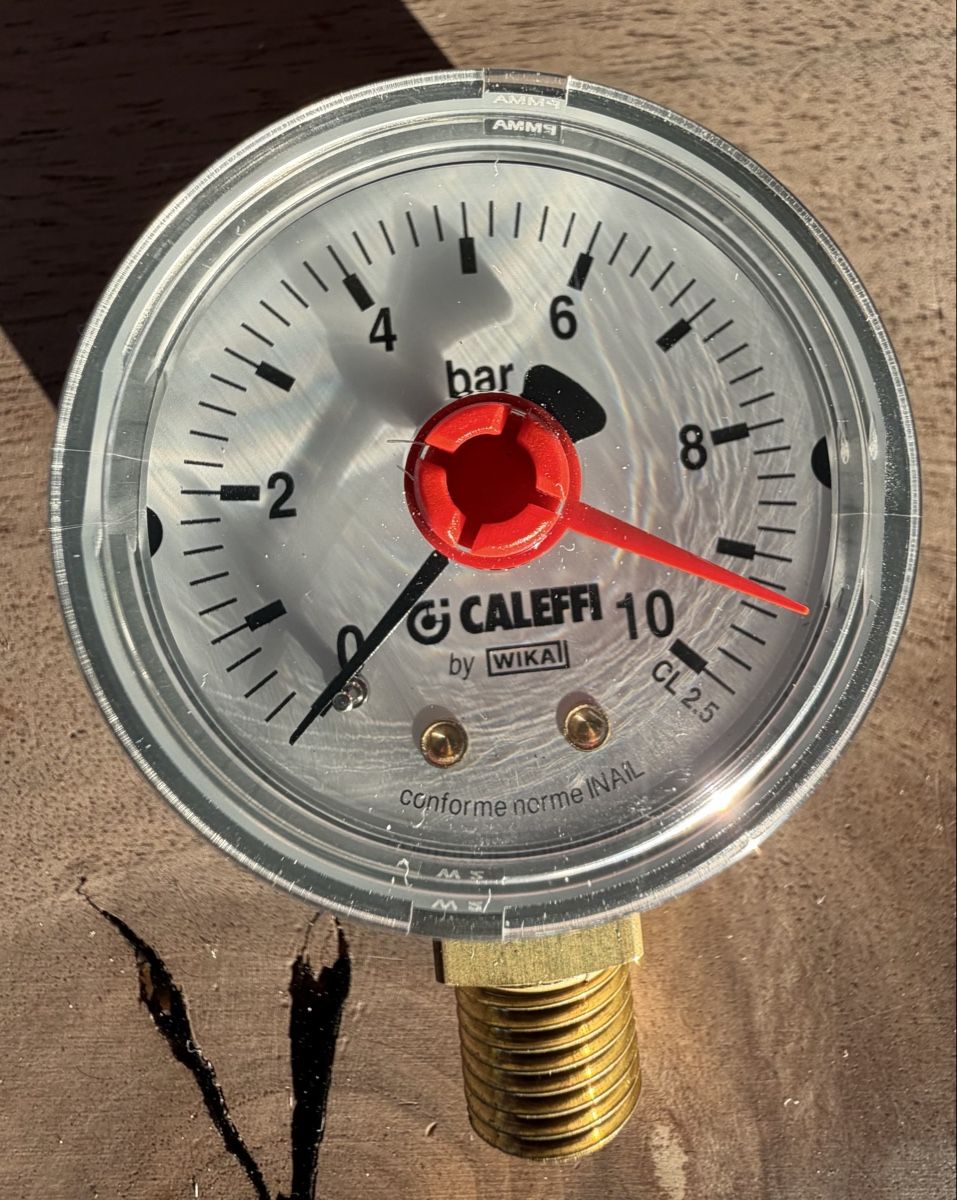 Sonstige antike Technik & Geräte: Neuer Manometer Caleffi 0-10 bar, Ø 50mm – Neu und originalverpackt aus Hergiswil NW von Klimsen