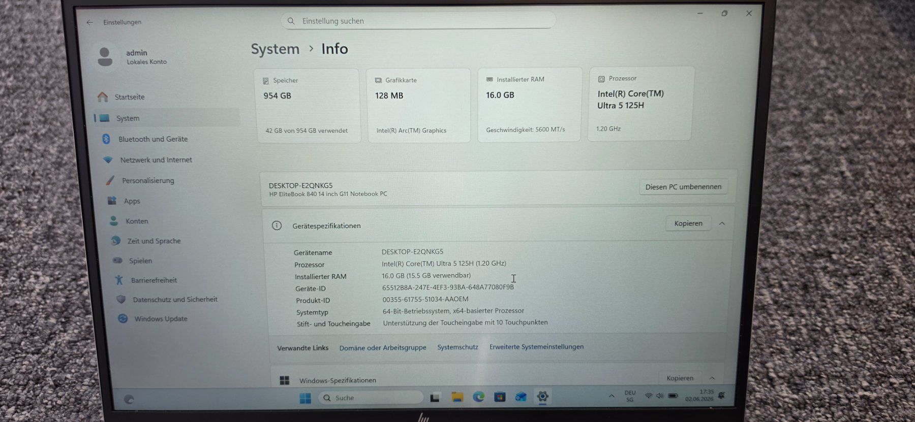 Hewlett Packard Notebook: HP EliteBook 840 G11 14" Touch – Usato da Urdorf venduto da 895_8my2 2