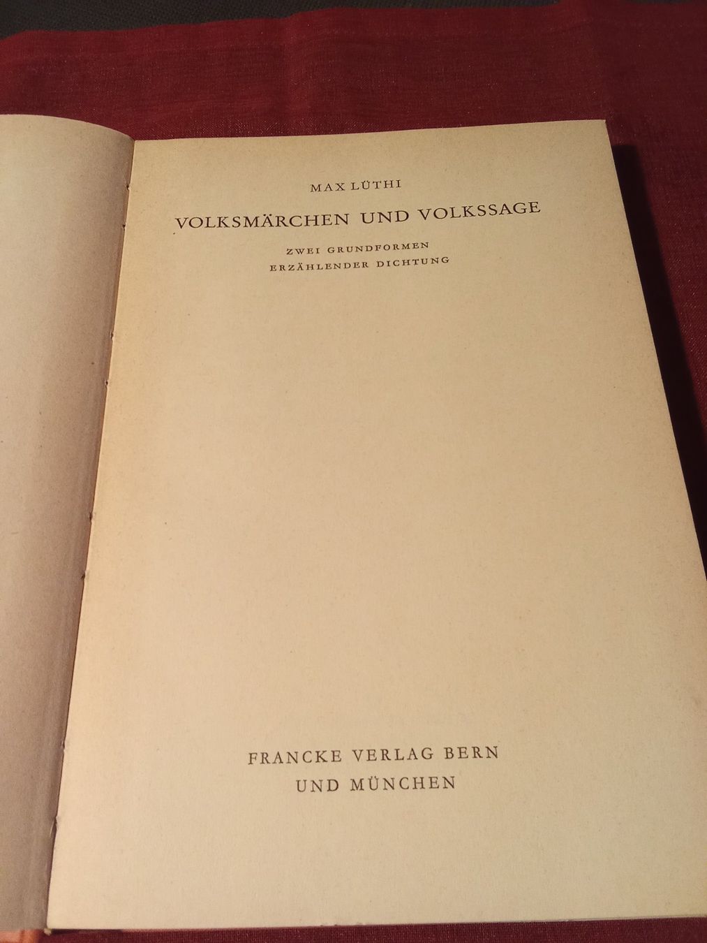 Livres: Max Lüthi - Volksmärchen und Volkssage – D'occasion à Remetschwil par Privatflohmi 1