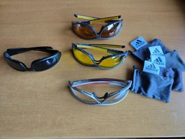 Sportbrillen 3 x Adidas Evil eye A126 + 1 x Polo Motorrad