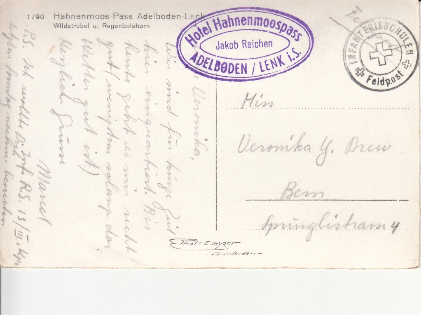 Cartoline postali: Hahnenmoos-Pass ca. 1940 – Usato da Bürglen TG venduto da StampGraf 1