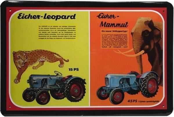 Insegne: Blechschild-EICHER LEOPARD MAMMUT TRAKTOR – Nuovo e nell'imballaggio originale da Rupperswil venduto da big-one-sale