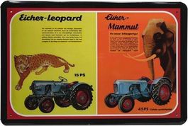 Blechschild-EICHER LEOPARD MAMMUT TRAKTOR