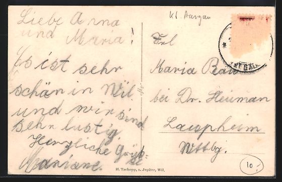 Cartes postales: Wil /SG, Strassenpartie mit Schattenspie – D'occasion à Berlin par bartko-reher 1