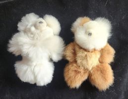2 sehr weich und schmusig Baby Alpaka Fell Bär Teddy, NEU!!