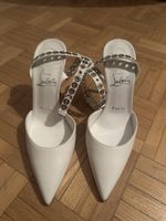 Christian Louboutin White Leather Heels, Size 36! ✨